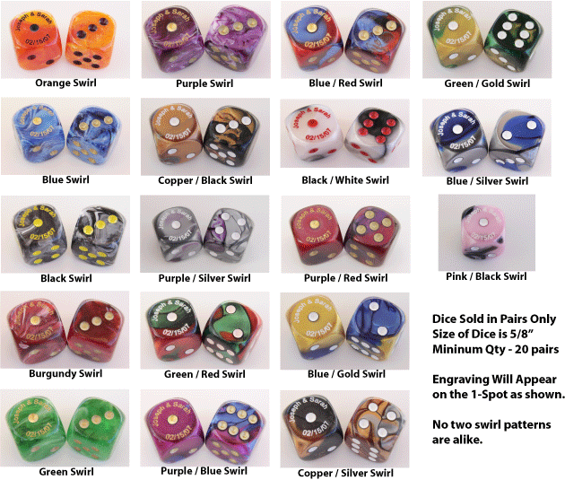 custom printed dice